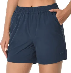 BASSDASH Women’s 5” Fishing Hiking Quick Dry Cargo Shorts with Zipper Pockets UPF 50  Water Resistant Summer Casual Shorts