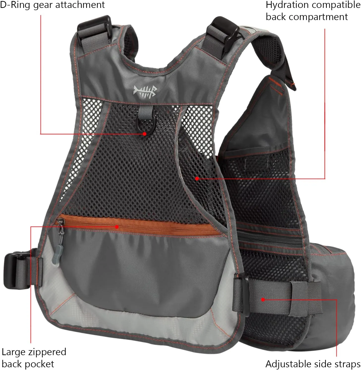 Bassdash Youths Kids Fly Fishing Vest for Adjustable Size with Multiple Pockets Trout Bass Fishing Gear FV09
