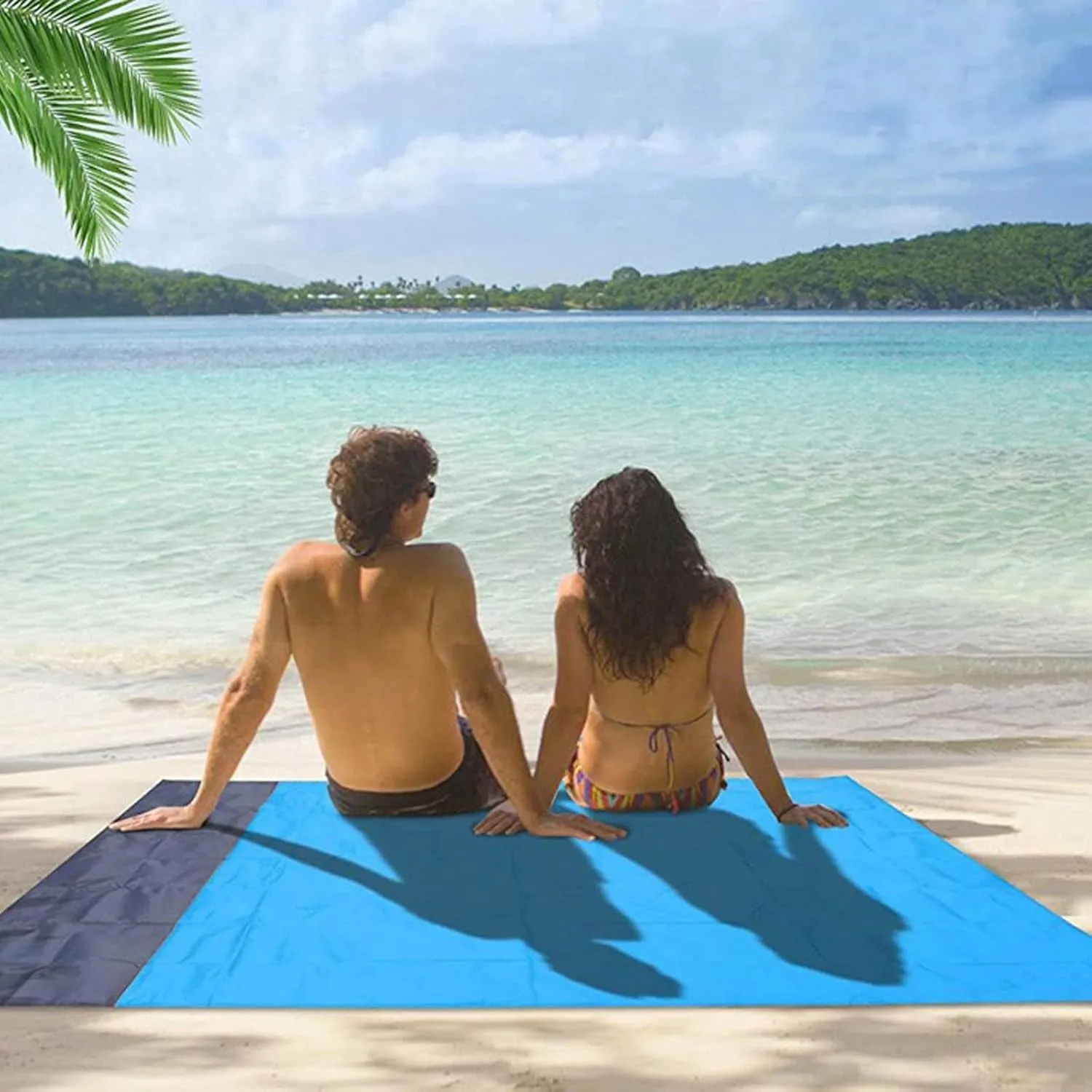 Beach Blanket Waterproof Sandproof, 80"×50" Quick Drying Extra Large Beach Mat with Storage Bag,Lightweight Picnic Mat,Durable Beach Blankets for Travel Outdoor Camping Hiking