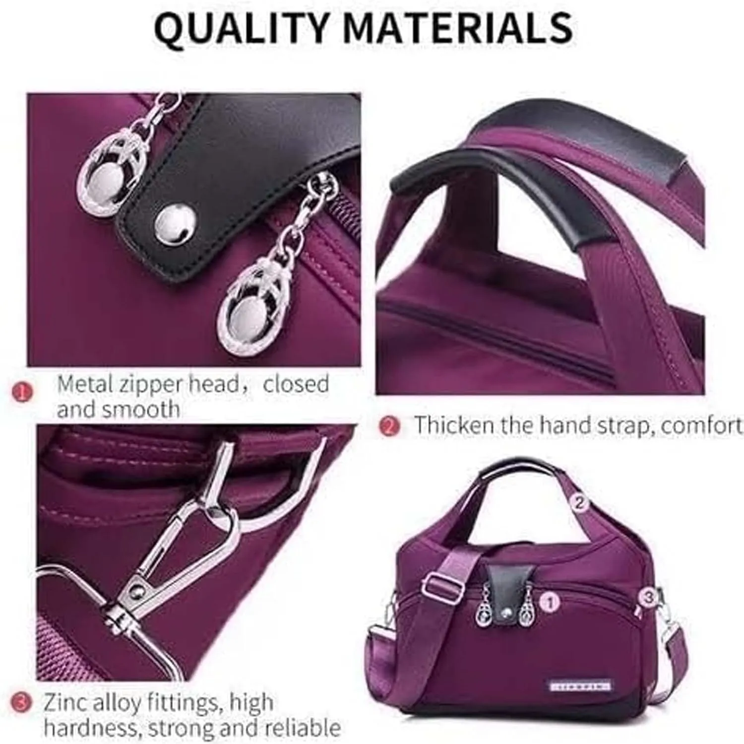 Beautifuldeer Anti Theft Handbag, Beautiful Deer Anti Theft Bag, Large Capacity Waterproof Nylon Handbag