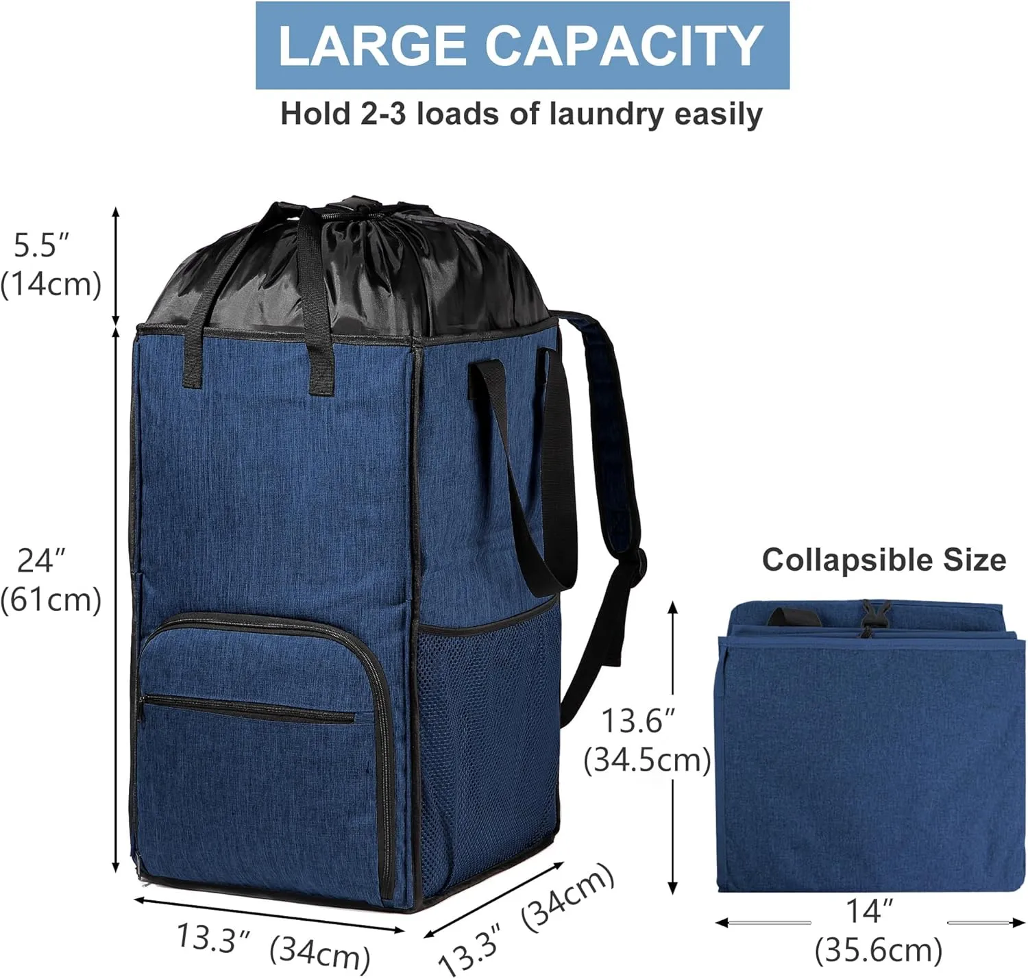 BeeGreen Laundry Backpack Bag Extra Large Heavy Duty