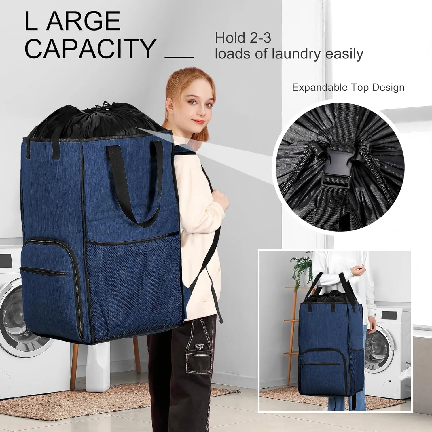 BeeGreen Laundry Backpack Bag Extra Large Heavy Duty