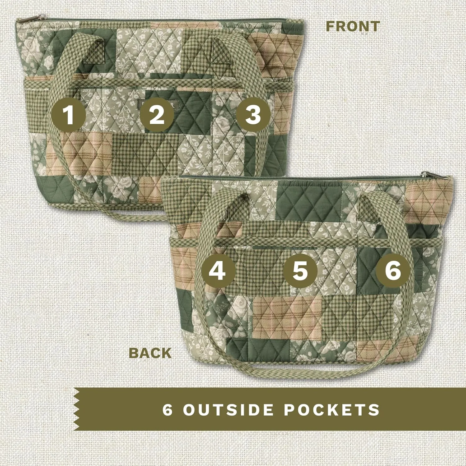Bella Taylor Small Tote | Lightweight Quilted Fabric Purses for Women