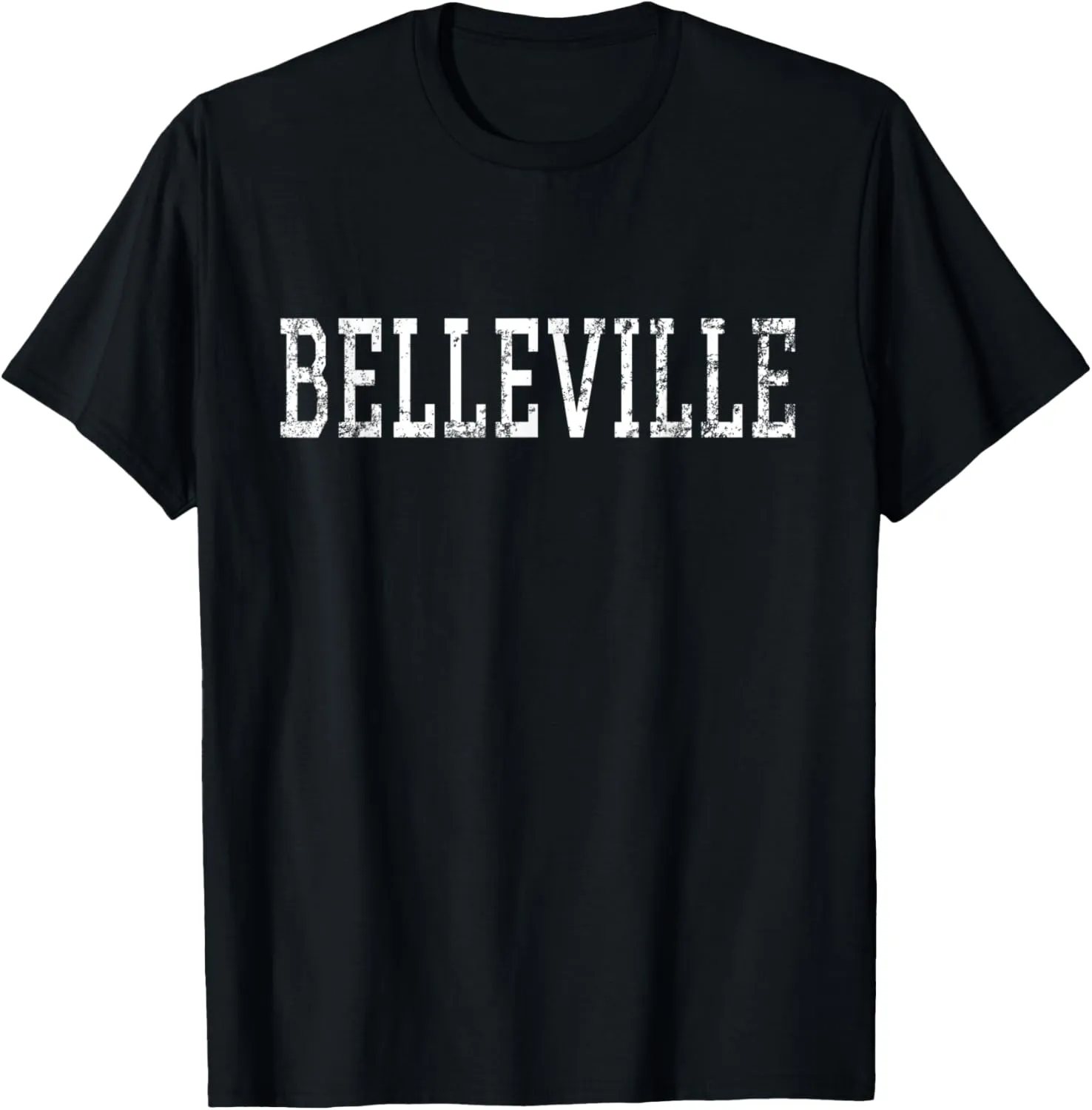 Belleville Vintage White Text Apparel T-Shirt