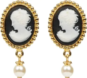 Ben-Amun Jewelry 24k Gold Plated Cameo Victorian Statement Earring Collection