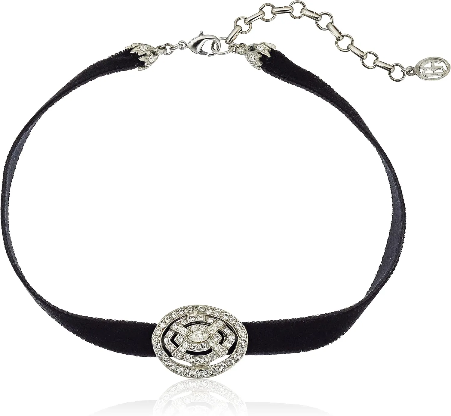 Ben-Amun Jewelry Mod Victorian Burgundy Velvet and Swarovski Crystal Choker Necklace