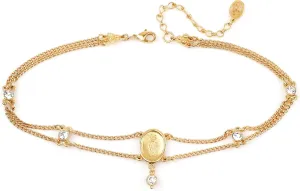 Ben-Amun The Anne Necklace for Women, Handcrafted Elegance from New York City, 18" with 2" Extender, Lobster Closure, Clear Crystals, 24K Gold Plated, Tin Alloy