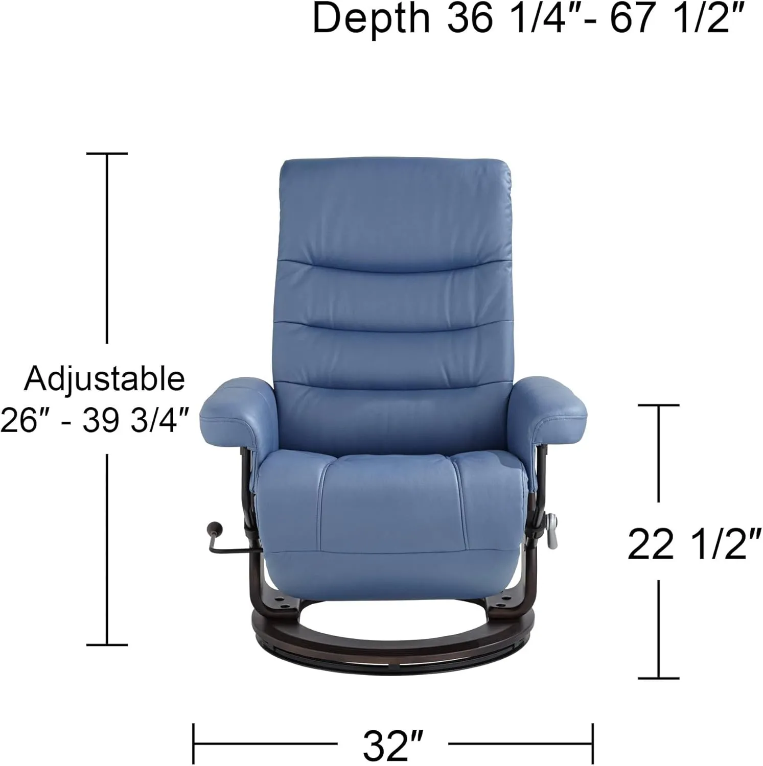 BenchMaster Peregrine Ocean Faux Leather Adjustable Swivel Recliner