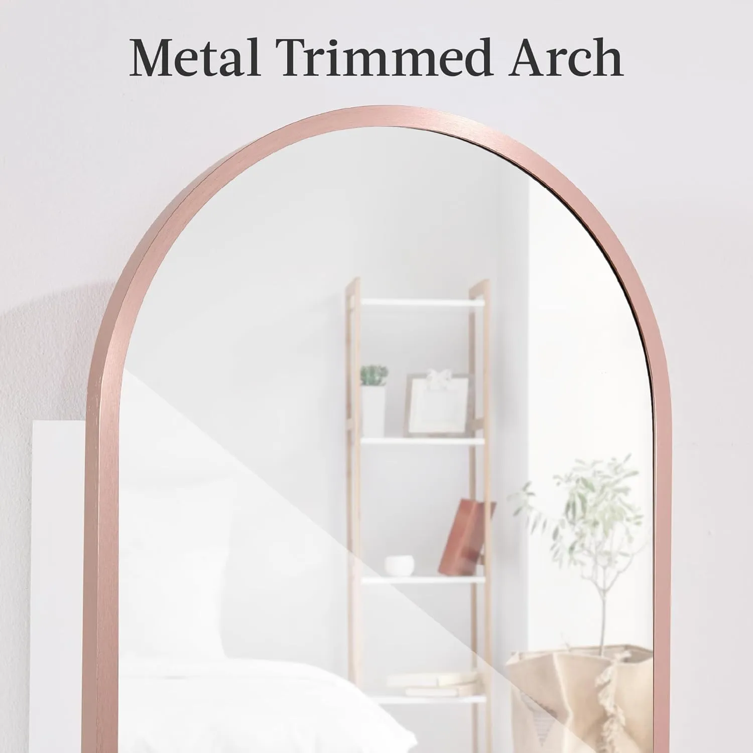 Best Choice Products Arch Mirror Jewelry Cabinet, Jewelry Storage Organizer, Armoire, Lockable Wall or Door Mountable, Full-Length Mirror - Rose Gold