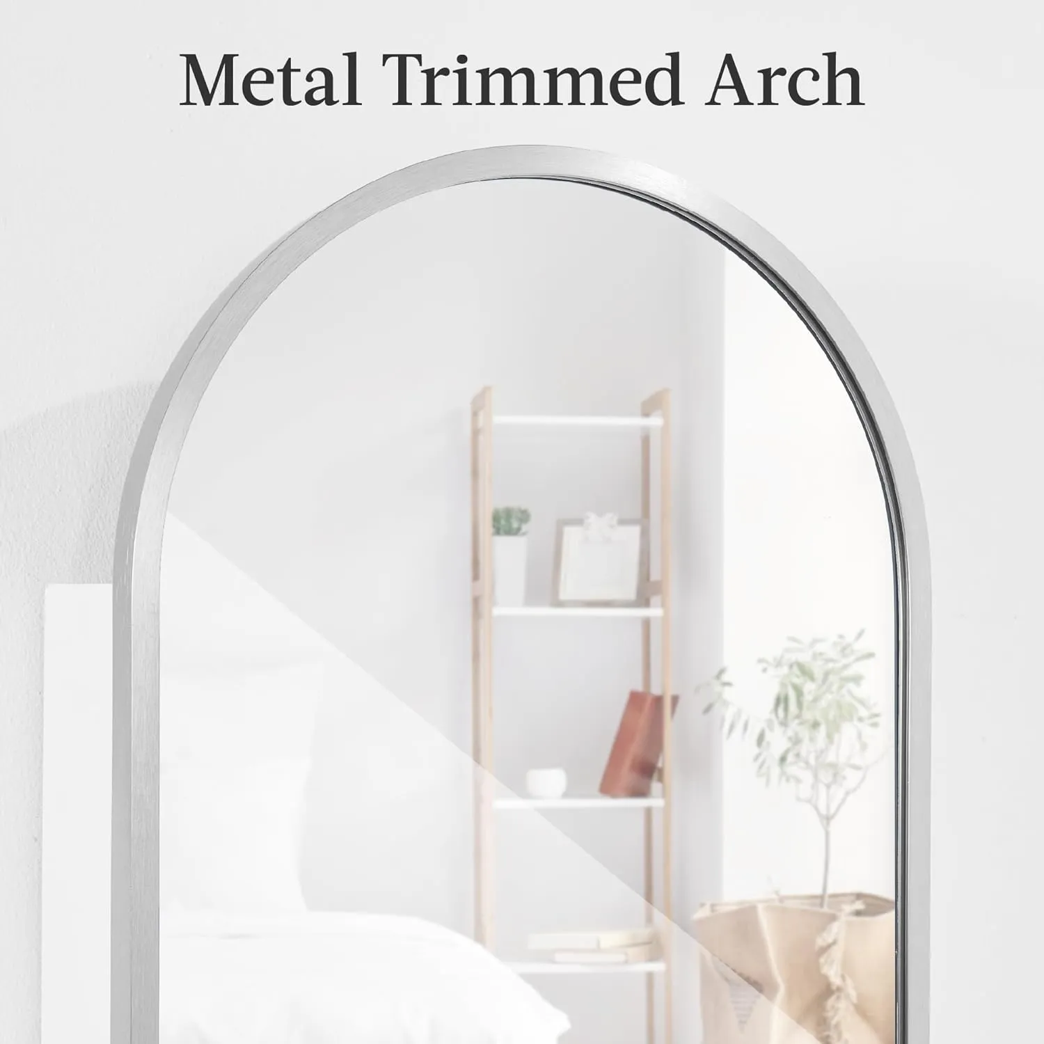 Best Choice Products Arch Mirror Jewelry Cabinet, Jewelry Storage Organizer, Armoire, Lockable Wall or Door Mountable, Full-Length Mirror - Silver