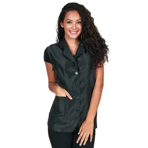 Betty Dain Kool Breeze Mesh Back Salon Stylist Vest, Unique Stretch Mesh Back For Breathability, Pockets with Zippered Bottoms, Button Closure, Lightweight, Water Resistant Polyester Fabric, M/L