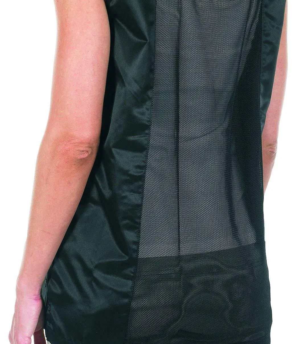 Betty Dain Kool Breeze Mesh Back Salon Stylist Vest, Unique Stretch Mesh Back For Breathability, Pockets with Zippered Bottoms, Button Closure, Lightweight, Water Resistant Polyester Fabric, M/L