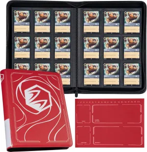Binder for Lorcana Cards, Premium 9 Pocket Trading Card Album with 500 Pockets & Playmat Compatible with Lorcana Cards, Tokens and Rules sheet - Classic Red