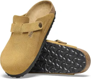 Birkenstock Boston Suede Embossed Clogs Cork Brown