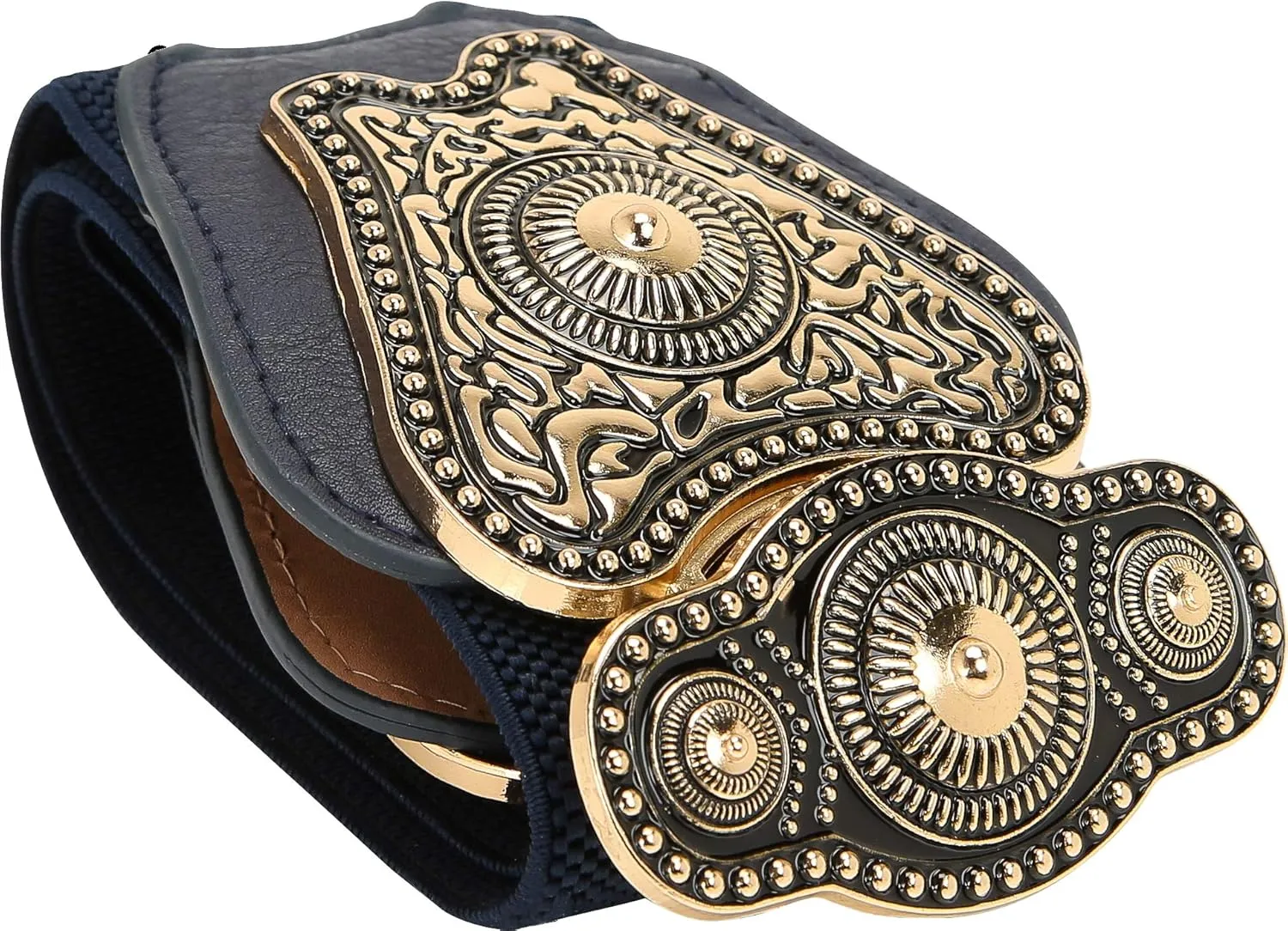 BlackButterfly Wide Elastic Stretch Vintage Antique Retro Buckle Belt
