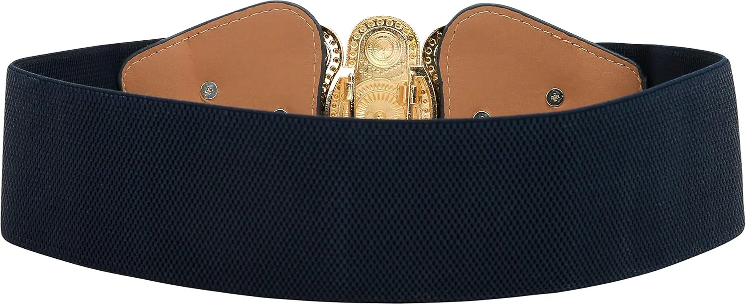 BlackButterfly Wide Elastic Stretch Vintage Antique Retro Buckle Belt