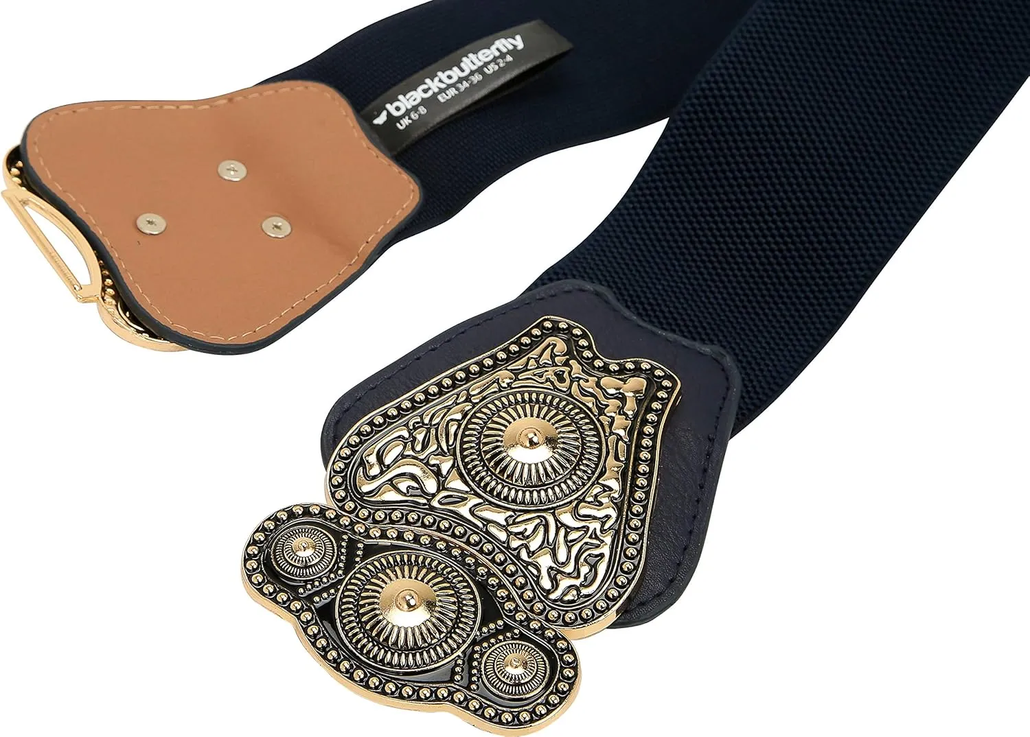 BlackButterfly Wide Elastic Stretch Vintage Antique Retro Buckle Belt