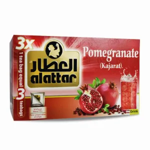 BonBalloon AlAttar Organic Drink Herbal Pomegranate Kajarat Tea Al Attar ElAttar El Attar Herbals Herb Herbs No Caffeine No Artificial Flavors No Additives Coloring Non Gmo Kosher Halal ( 20 Bags )