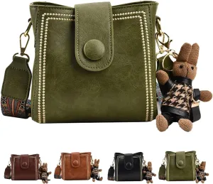 Bootara Bucket Bag,Vintage Crossbody Bag With Adjustable Wider Shoulder Strap,Bootara Women's Vintage Bunny Charm Bucket Bags