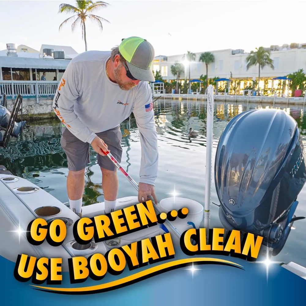 Booyah Clean Bucket Kit – Complete Boat Cleaning Kit Includes 5 Gallon Bucket, 1 Gallon Boat Wash, 1 Quart Hull Cleaner, 1 Quart All-Purpose Cleaner/Degreaser, 2 Trigger Sprayers, and 2 Mitts