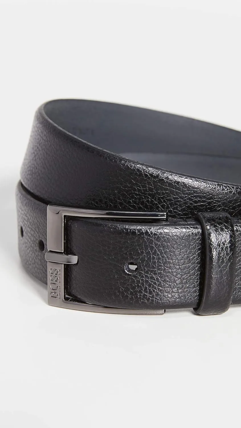 BOSS Men's Timeless Grain Embossed Leather Belt