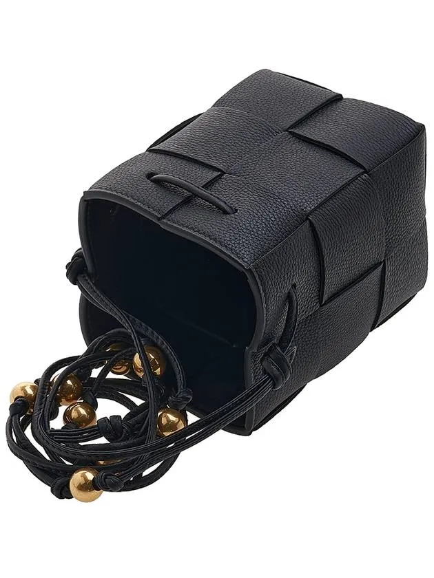 Bottega Veneta Cassette Intrecciato Mini Bucket Bag Black