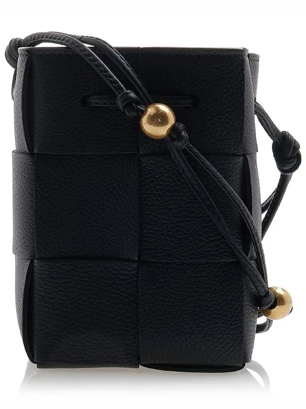 Bottega Veneta Cassette Intrecciato Mini Bucket Bag Black