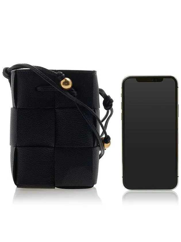 Bottega Veneta Cassette Intrecciato Mini Bucket Bag Black