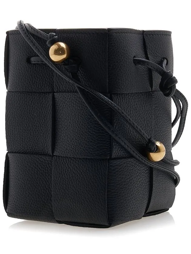 Bottega Veneta Cassette Intrecciato Mini Bucket Bag Black