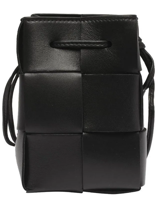 Bottega Veneta Intrecciato Cassette Small Bucket Bag Black