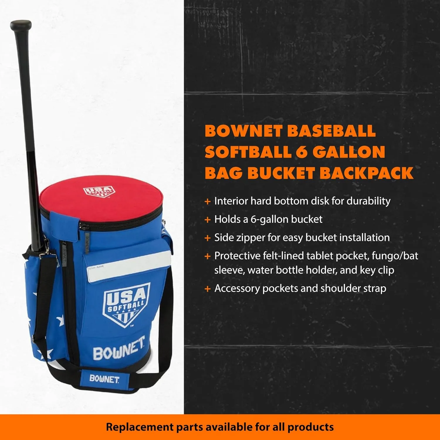 Bownet Bucket Padded Top Shoulder Strap Carry Side Zipper Coaches Tool Bag