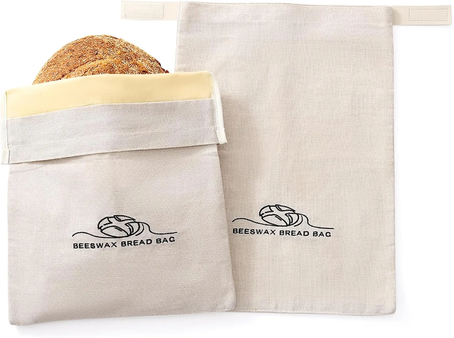 Bread Bags for Homemade Bread. Beeswax Bags for Sourdough.（2 Pack. XL-12 * 17IN