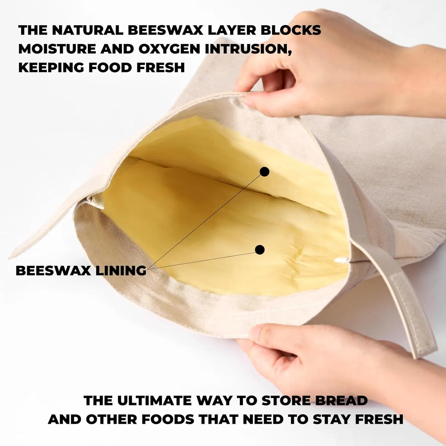 Bread Bags for Homemade Bread. Beeswax Bags for Sourdough.（2 Pack. XL-12 * 17IN