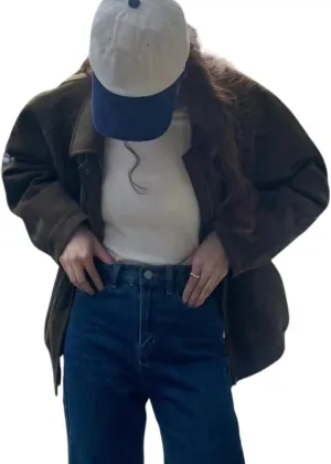 Brown Suede Jacket Women Y2k Oversized Blazer Faux Leather Bomber Jacket Outwear Fall Fashion 2024 Streetwear