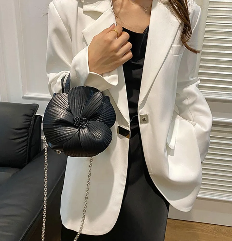 Bucket Bag for Women, French Petal Flower Handbag Creative Crossbody Bag Purse Large shoulder Handbag for Work Travel