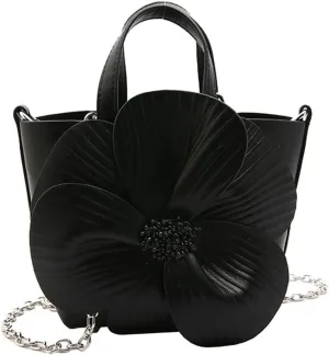 Bucket Bag for Women, French Petal Flower Handbag Creative Crossbody Bag Purse Large shoulder Handbag for Work Travel