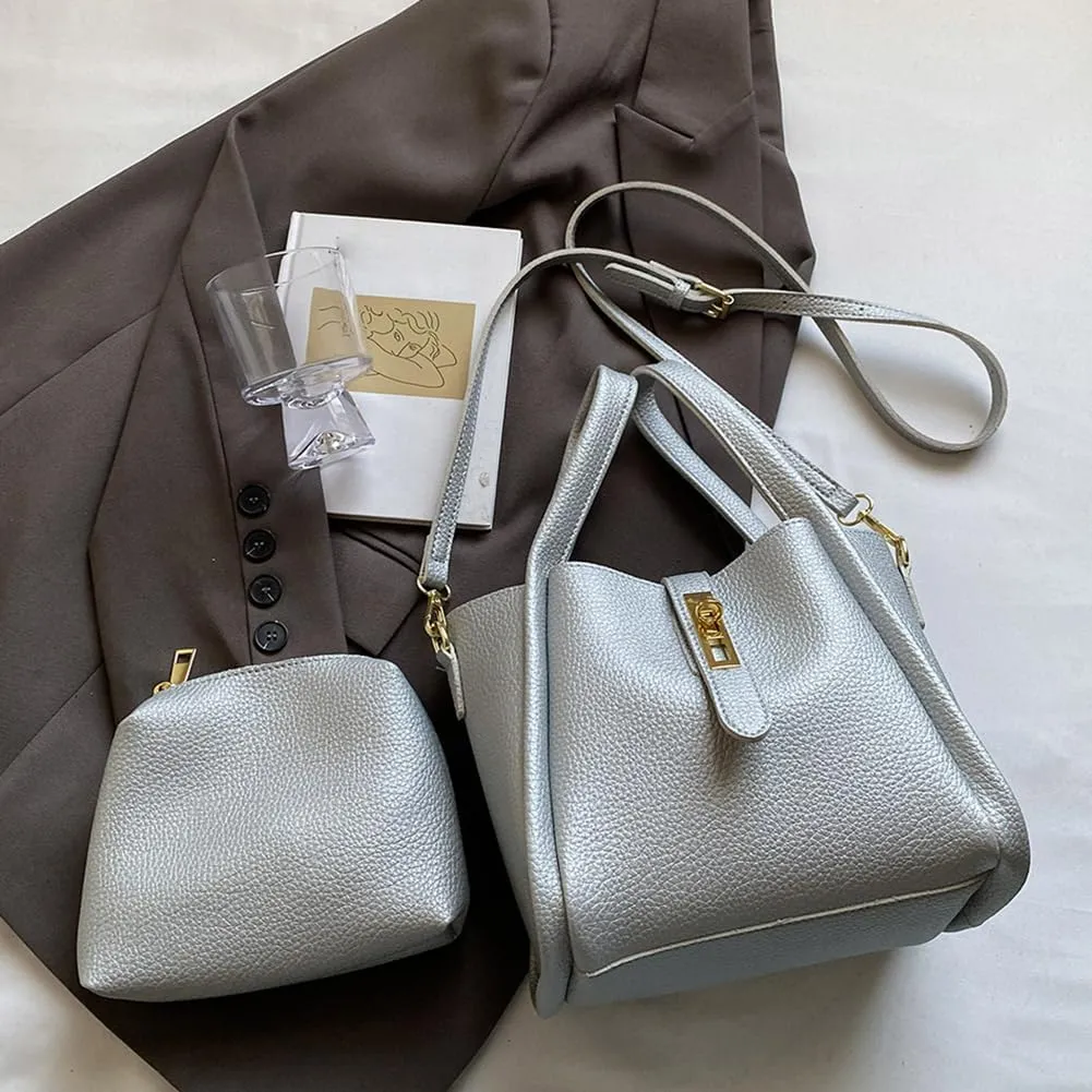 Bucket Bag for Women Leather Bucket Bags Trendy Bucket Purse Vintage Shoulder Bag Women's Tote Bags Handbags with Small Purse