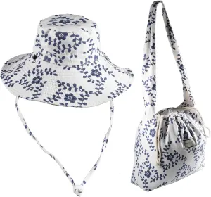 Bucket Hat and Shoulder Bag Set for Women Wide Brim Summer Beach Cap Foldable Travel Fisherman Hat ﻿