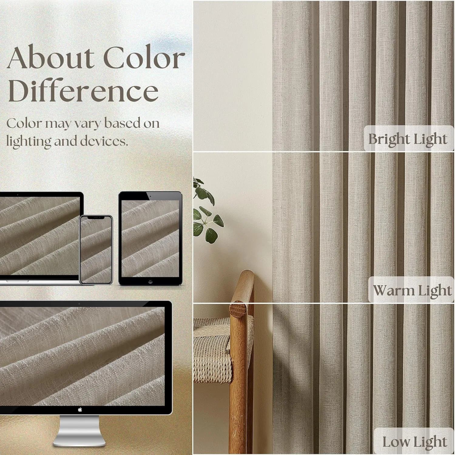 Burlywood Birch Linen Kitchen Curtains 45 Inches Long 2 Sets Basement Curtains for Small Window Pinch Pleated Back Tab Linen Blend Short Boho Semi Sheer Back Tab Cafe Drapes for Bay Windows 40x45