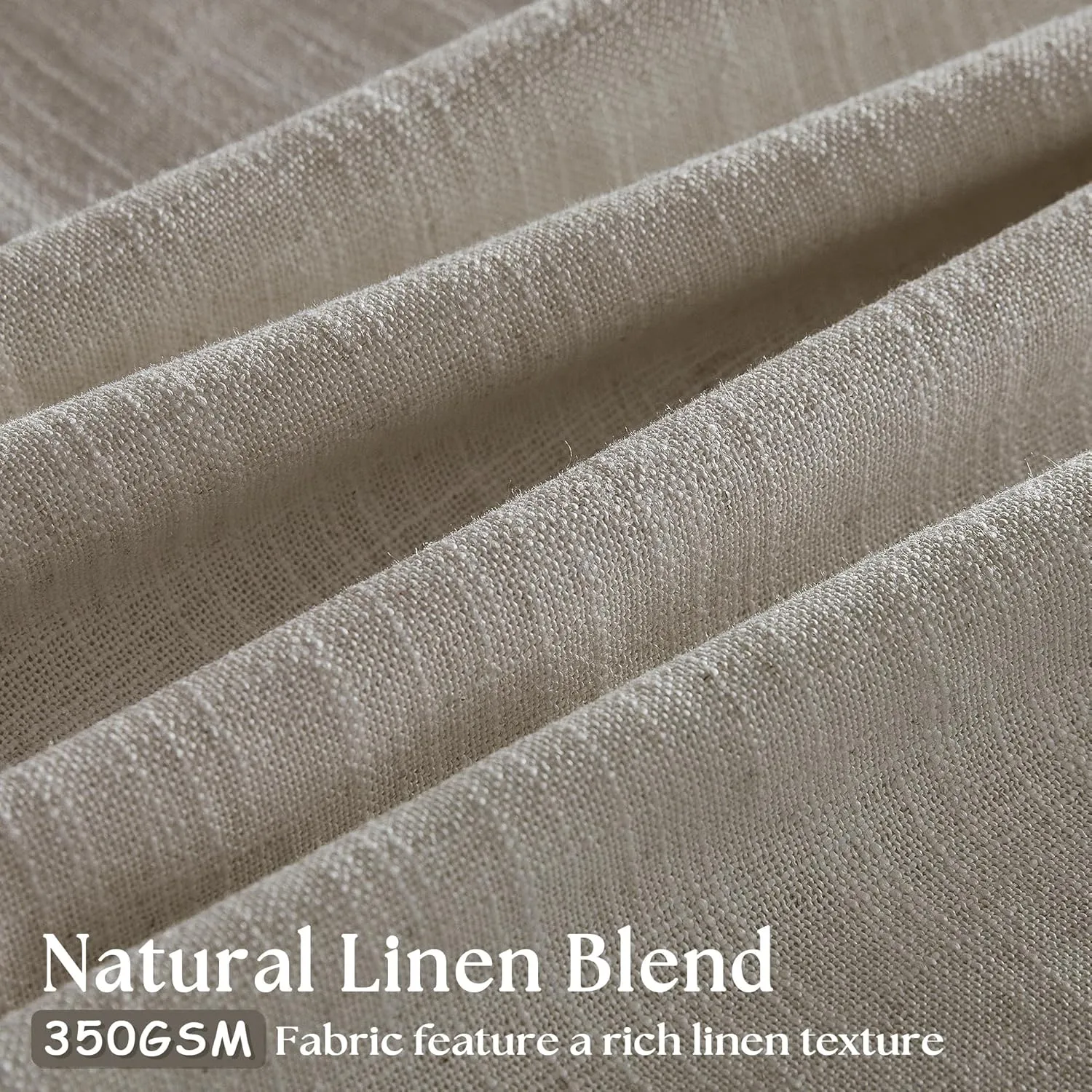 Burlywood Birch Linen Kitchen Curtains 45 Inches Long 2 Sets Basement Curtains for Small Window Pinch Pleated Back Tab Linen Blend Short Boho Semi Sheer Back Tab Cafe Drapes for Bay Windows 40x45