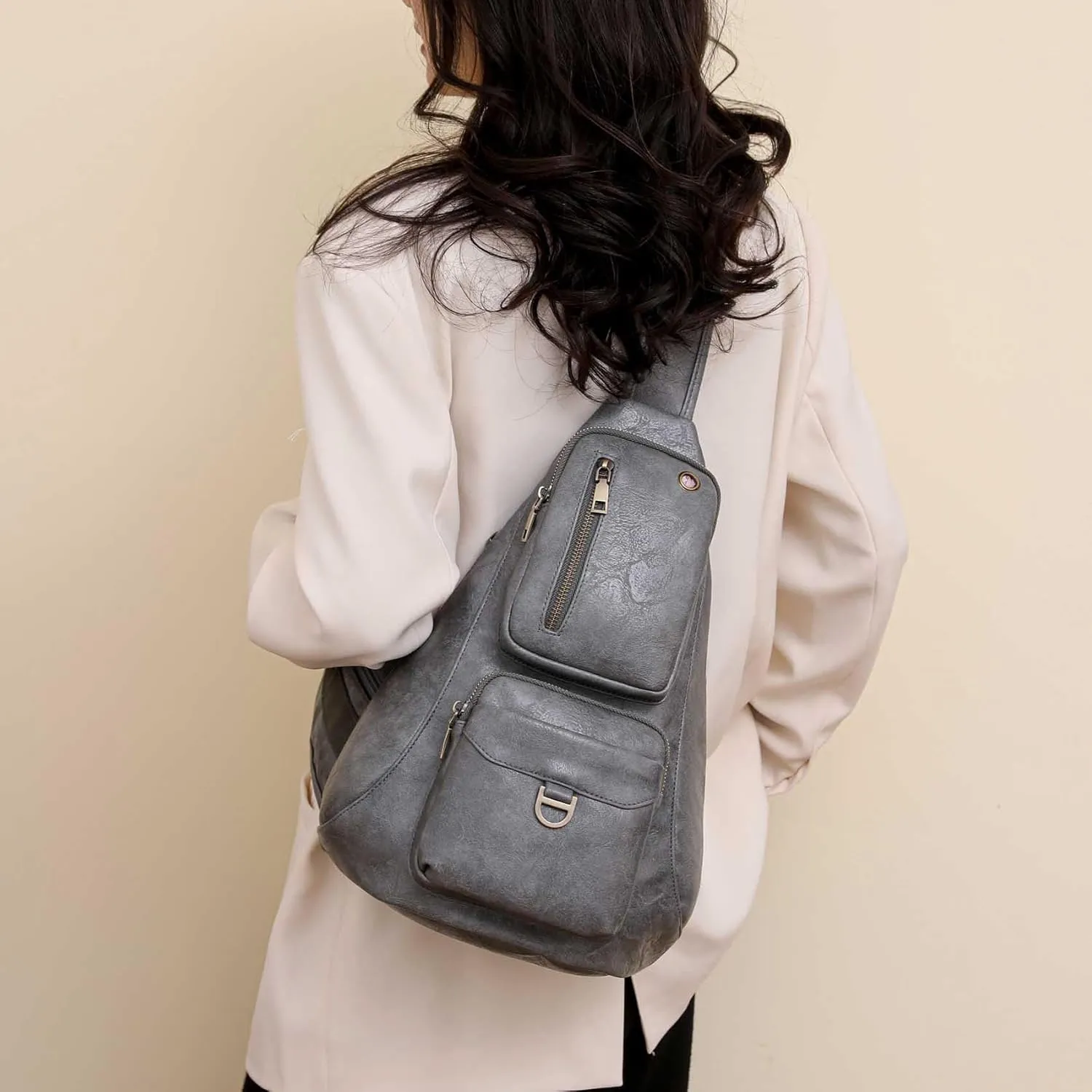 Capacity Crossbody Sling Backpack Fanny Pack Chest Shoulder Bag Daypack for Women Men(Blue)