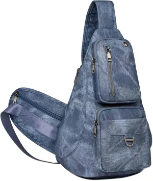 Capacity Crossbody Sling Backpack Fanny Pack Chest Shoulder Bag Daypack for Women Men(Blue)