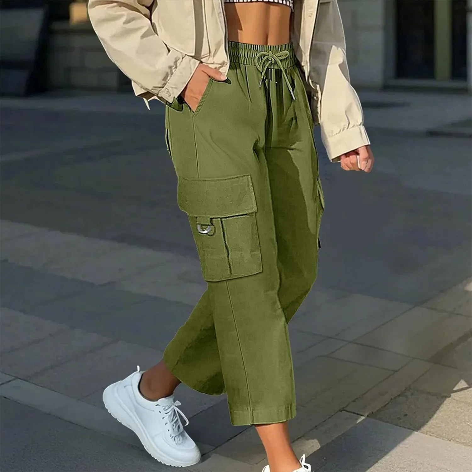 Capri Pants for Women Palazzo Lounge Pants Summer Dandelion Graphic Cropped Cotton Linen Comfy Baggy Trousers