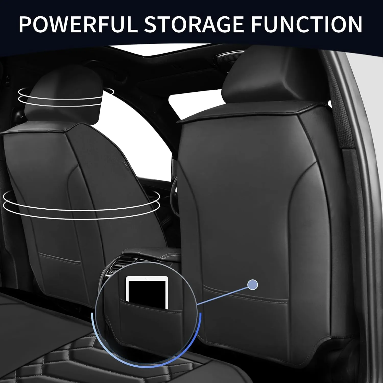 Car Seat Covers Fit for Subaru Forester 2007-2024 2025 Waterproof Faux Leather Car Seat Cushion Protector Compatible Airbag(2 Front/Black)