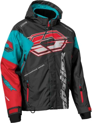 Castle X Men's Code Jacket in Charcoal/Turquoise/Red, Size Large