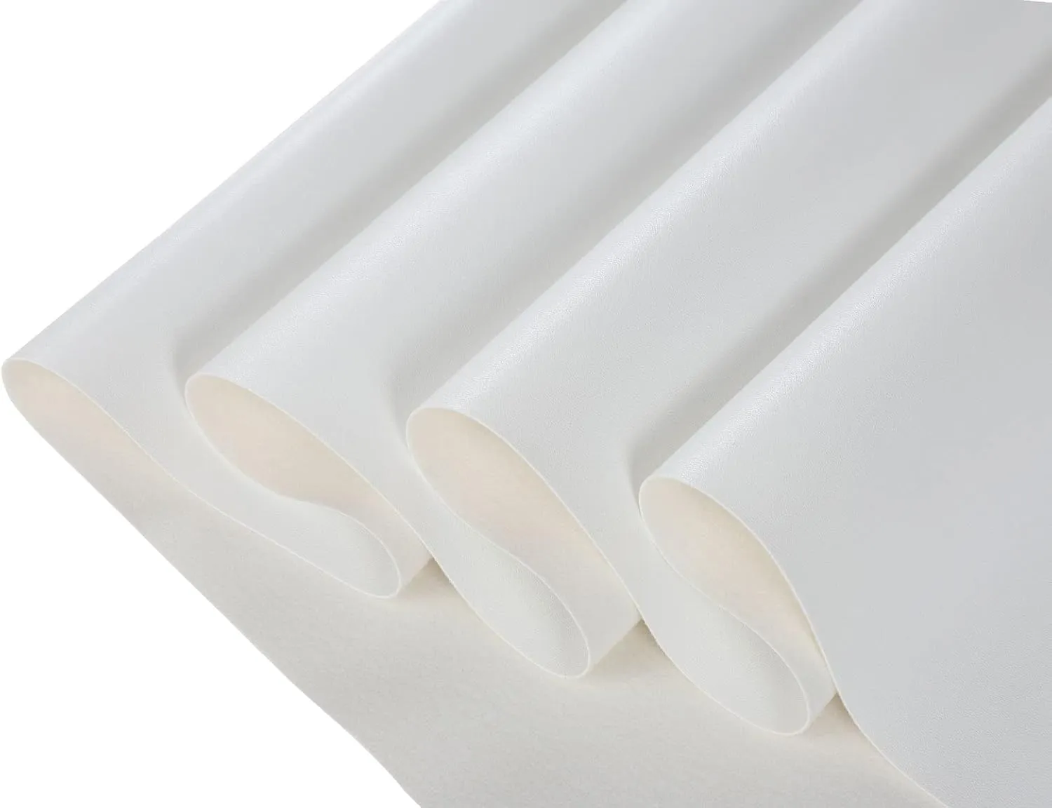 CDY Solid Color White Faux Leather Sheets 13.8"X53" Smooth PU Synthetic Leather Roll Perfect for Crafts Handbags Wallets Jewelry Earrings Bows Making (White)