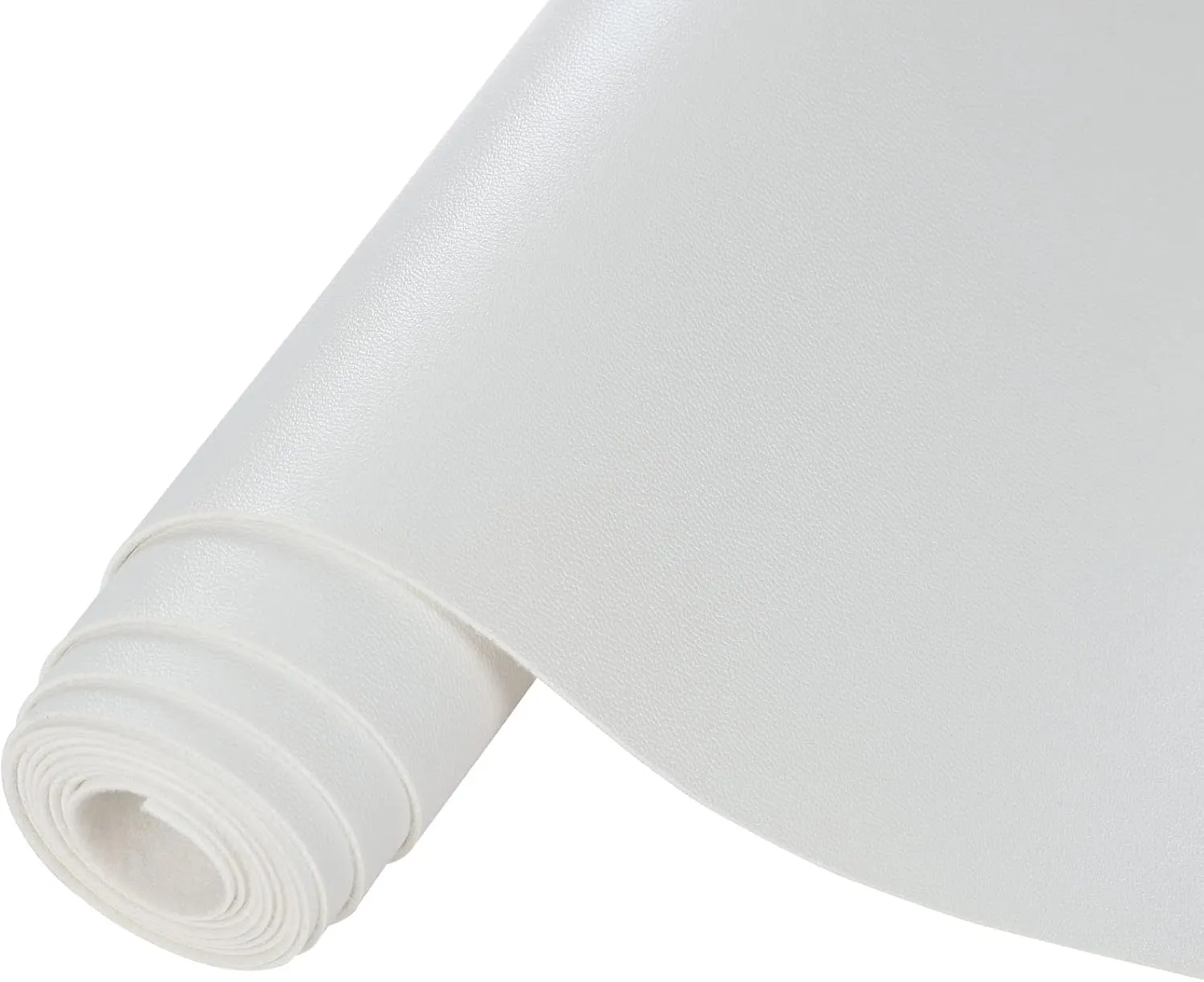 CDY Solid Color White Faux Leather Sheets 13.8"X53" Smooth PU Synthetic Leather Roll Perfect for Crafts Handbags Wallets Jewelry Earrings Bows Making (White)