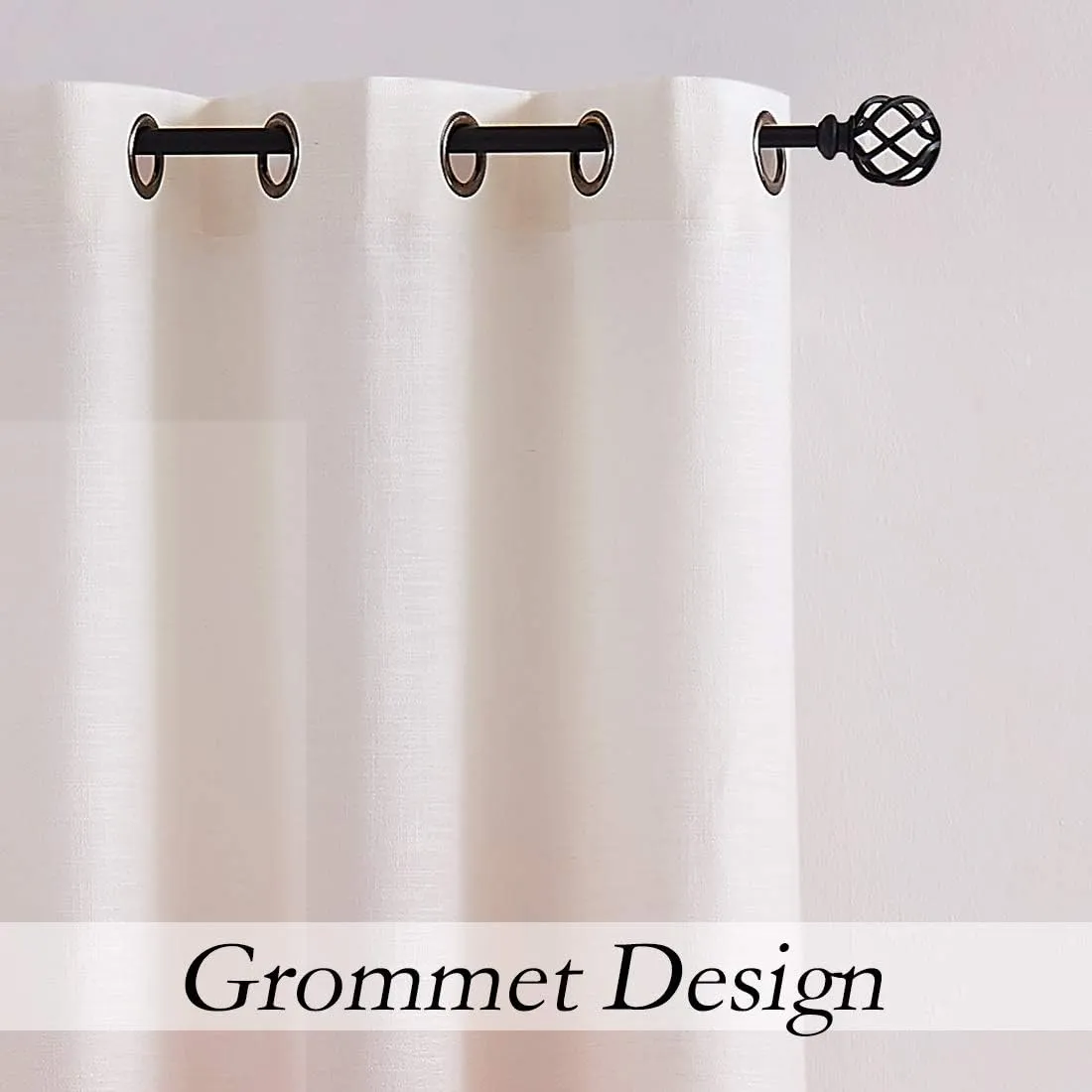 Central Park Ombre Window Curtain Panel Linen Gradient Print on Rayon Blend Fabric Drapery Treatments for Living Room/Bedroom, Cream White to Pink Dust Rose, 40" x 84", Set of 2