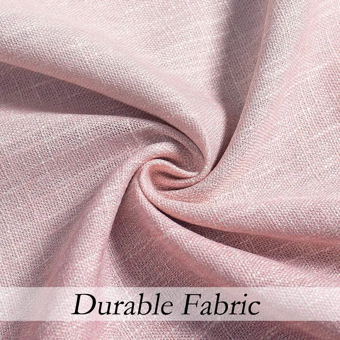 Central Park Ombre Window Curtain Panel Linen Gradient Print on Rayon Blend Fabric Drapery Treatments for Living Room/Bedroom, Cream White to Pink Dust Rose, 40" x 84", Set of 2