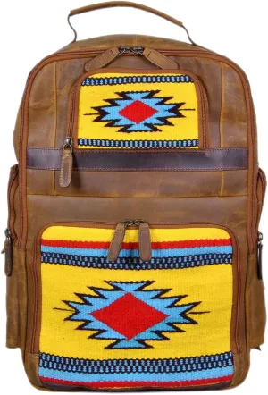 CHALLENGER Men Women Western Distressed Leather Handwoven Saddle Bag Inlay Travel Utility Bag 18SKB40